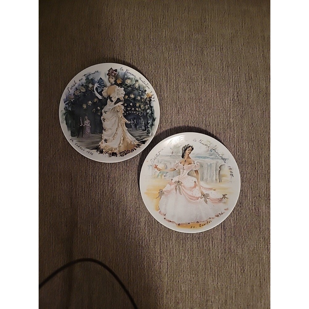 2 - 1976 D'Arceau Limoges Les Femme Fashion Women of the Century Collector Plate